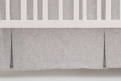Ashland Gray Linen Crib Skirt - New Arrivals Inc