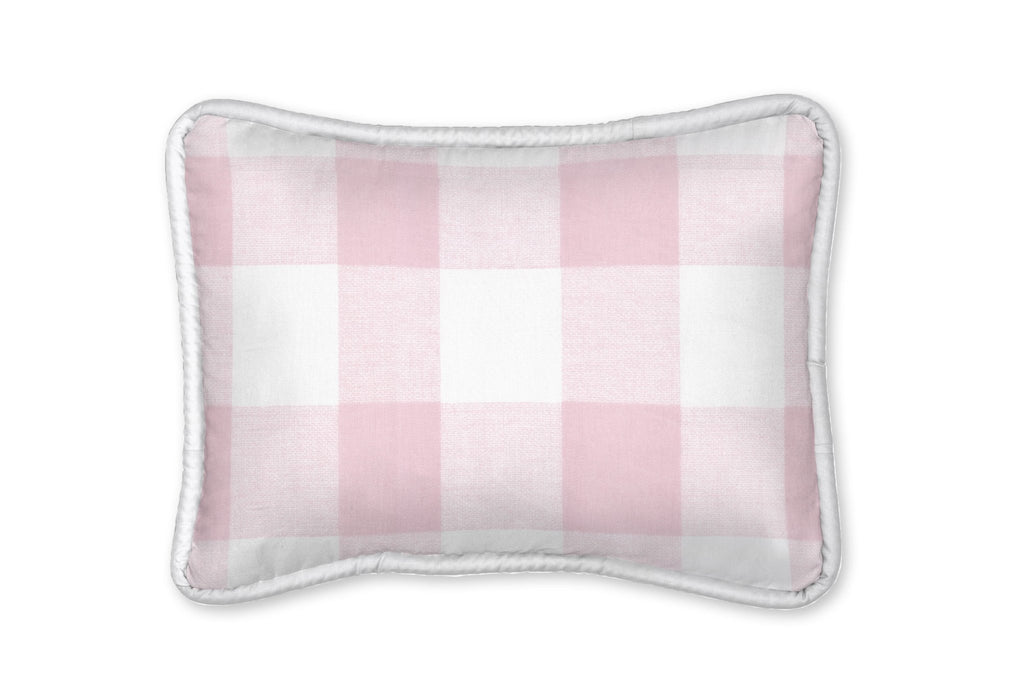 Floral and Pink Buffalo Plaid Decorative Pillow