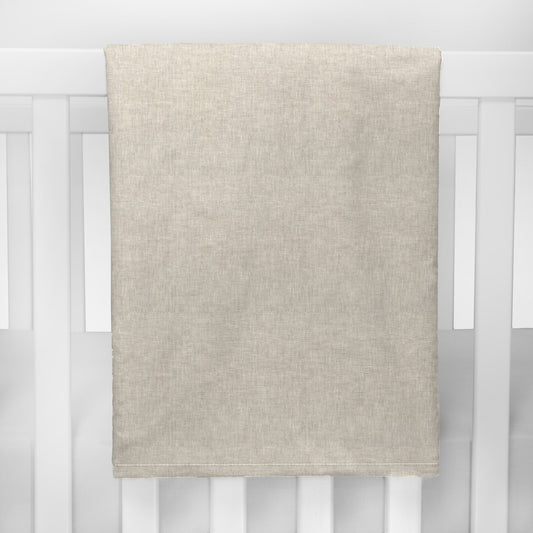 Kirkwood Oatmeal Linen Crib Blanket - New Arrivals Inc