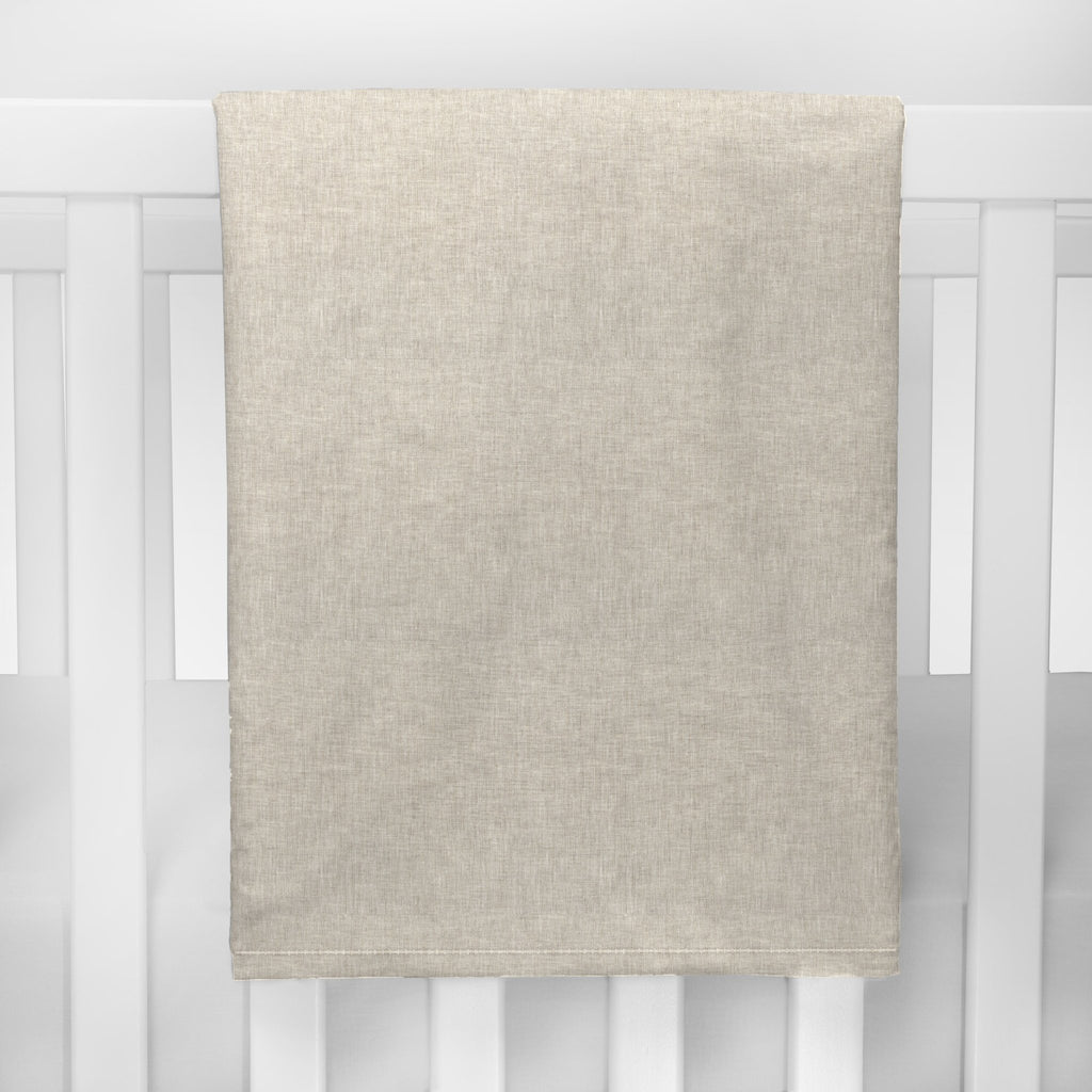 Kirkwood Oatmeal Linen Crib Blanket