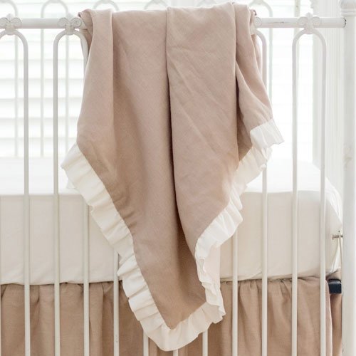 Natural Linen Crib Blanket - New Arrivals Inc