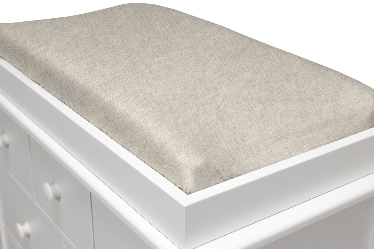 Oatmeal Linen Changing Pad Cover - New Arrivals Inc