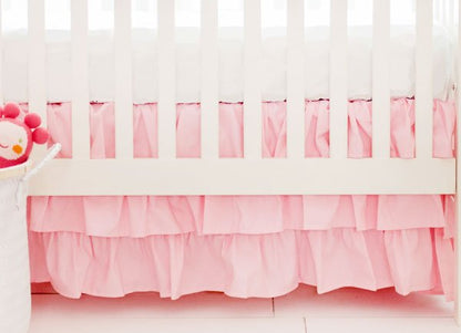 Pink and White Crib Bedding - 3 Piece Set - New Arrivals Inc