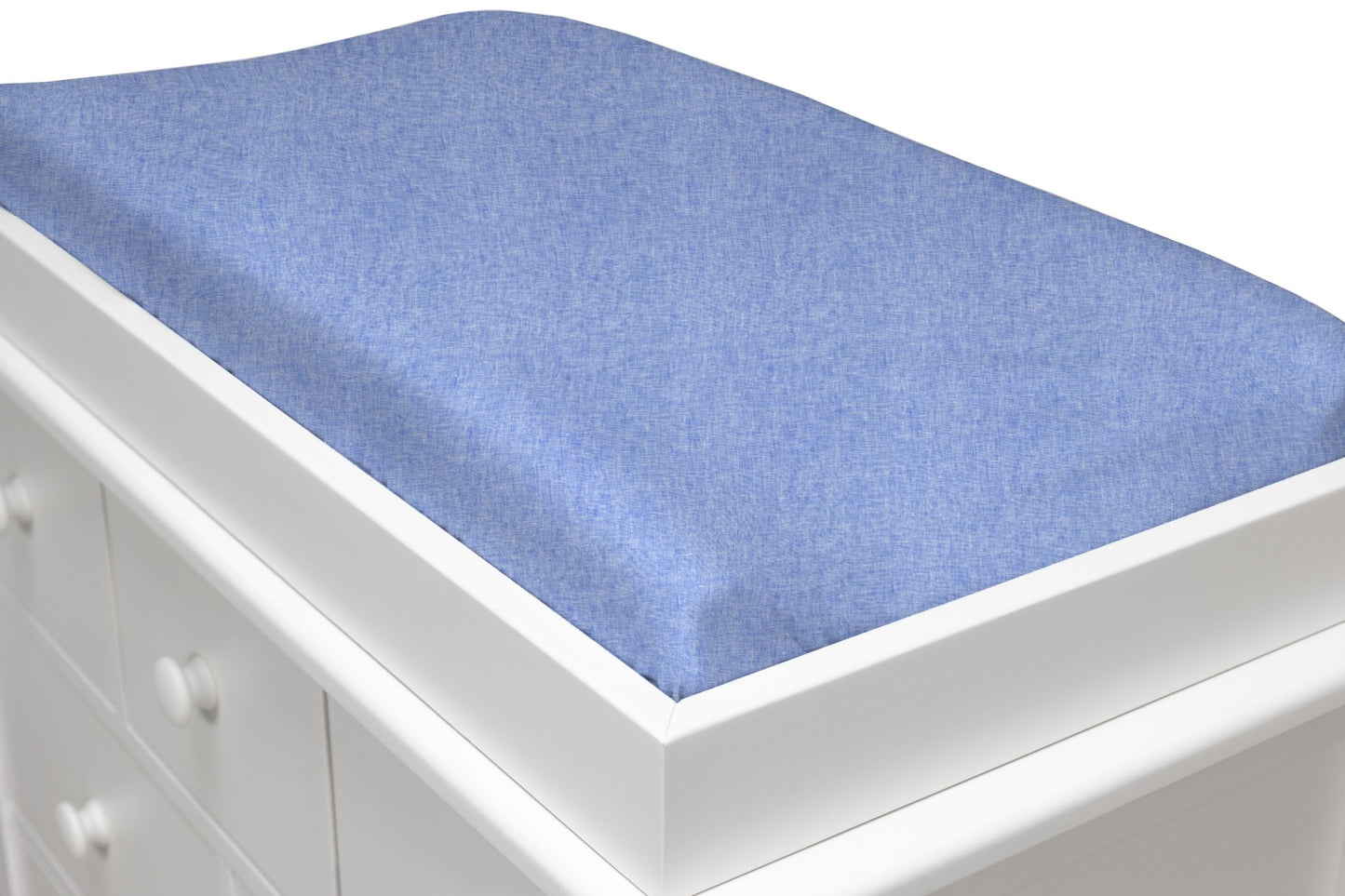 Seascape Blue Linen Changing Pad Cover - New Arrivals Inc