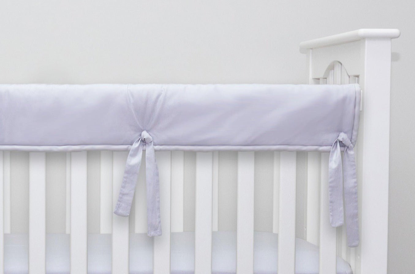 Solid Lilac Crib Rail Cover with Piping- Short Rail Guard (Set of 2) - New Arrivals Inc