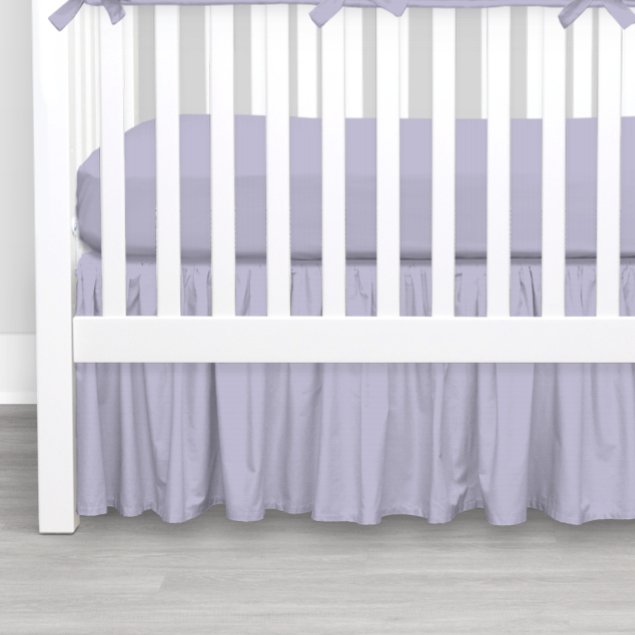 Solid Lilac Crib Skirt Gathered - New Arrivals Inc