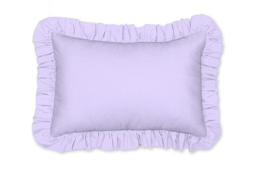 Solid Lilac Decorative Pillow with Ruffle