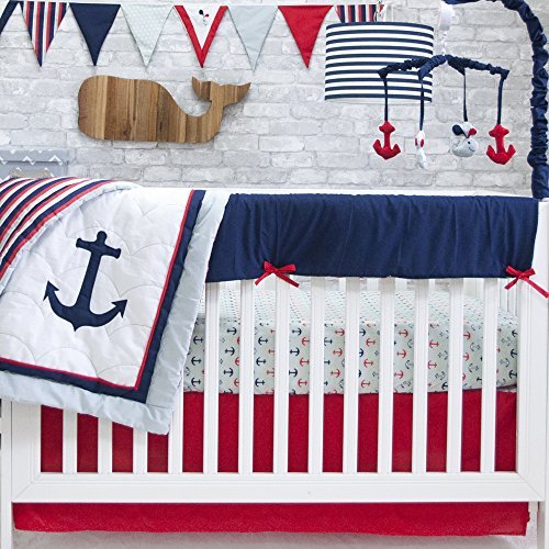 Anchors Away Nautical 6 Piece Crib Bedding Set - New Arrivals Inc