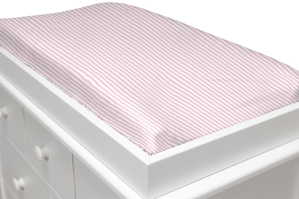 Baby Pink Stripe Changing Pad Cover