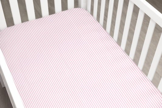 Baby Pink Stripe Crib Sheet - New Arrivals Inc