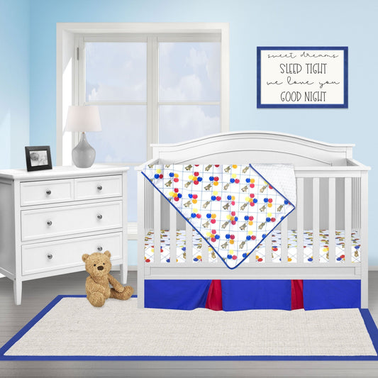 Bears and Balloons 3 Piece Crib Bedding Set - New Arrivals Inc