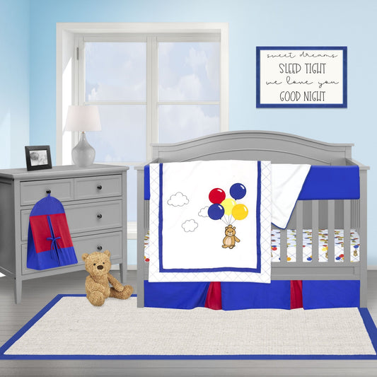 Bears and Balloons 6 Piece Crib Bedding Set - New Arrivals Inc