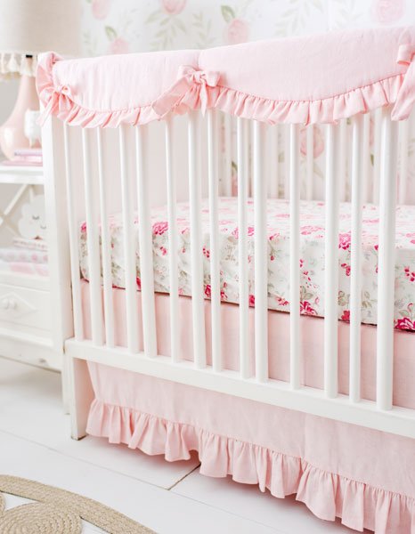 Blush discount crib bedding