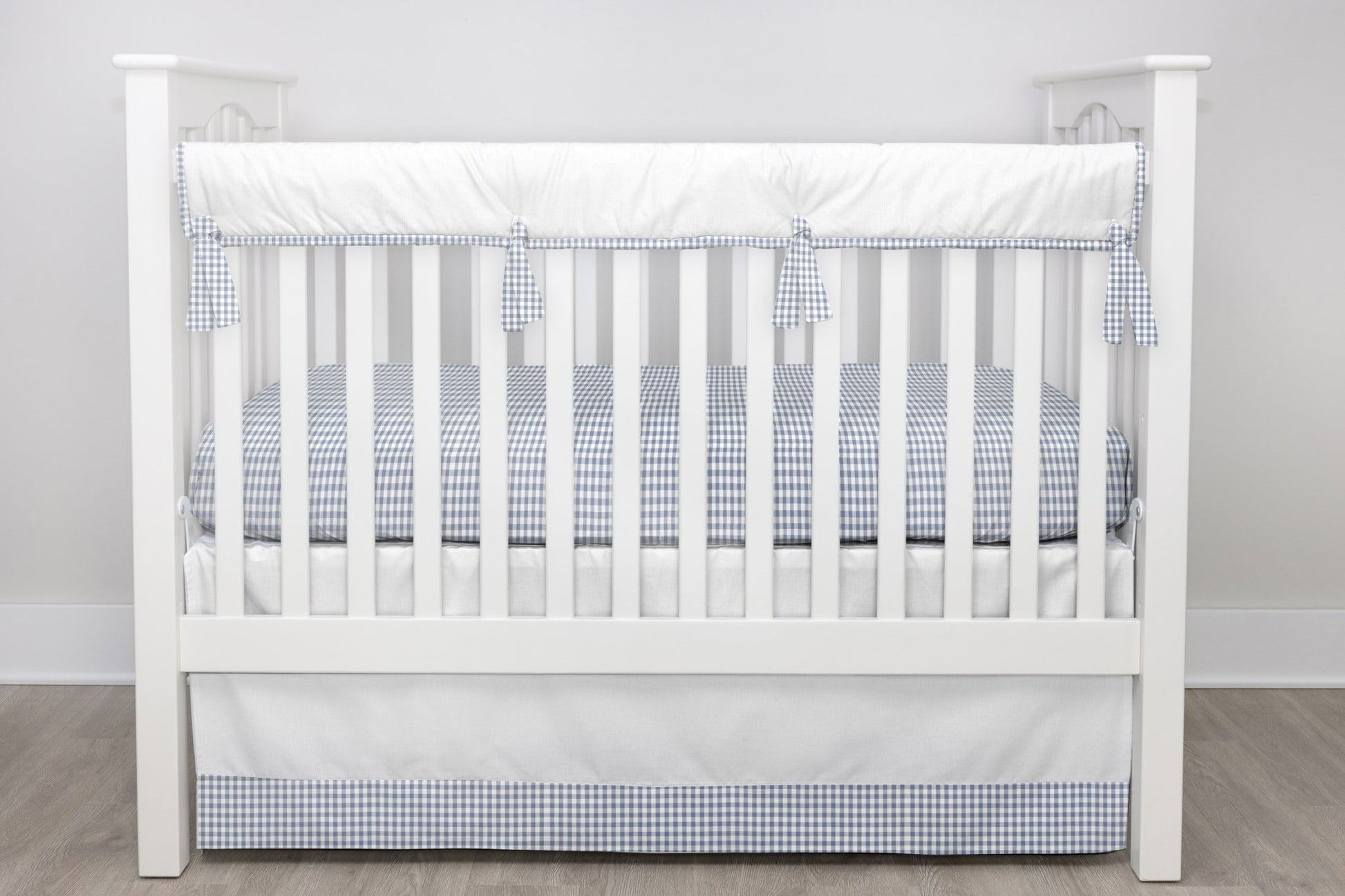 Blue Gingham Crib Bedding - 3 Piece Set - New Arrivals Inc