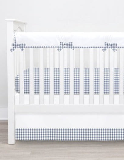 Blue Gingham Crib Bedding - New Arrivals Inc