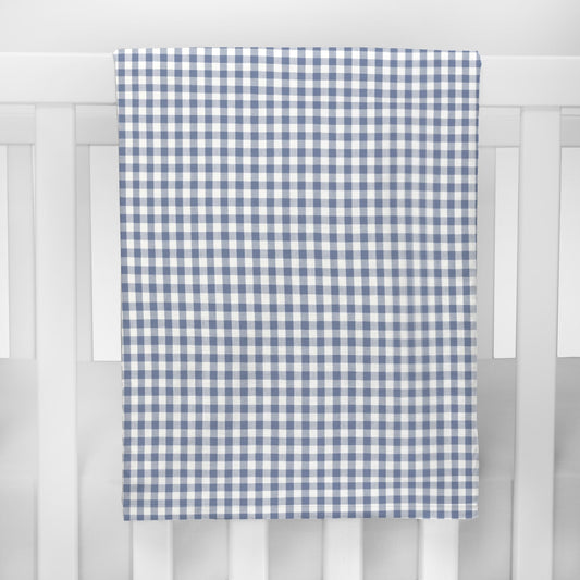 Blue Gingham Crib Blanket - New Arrivals Inc