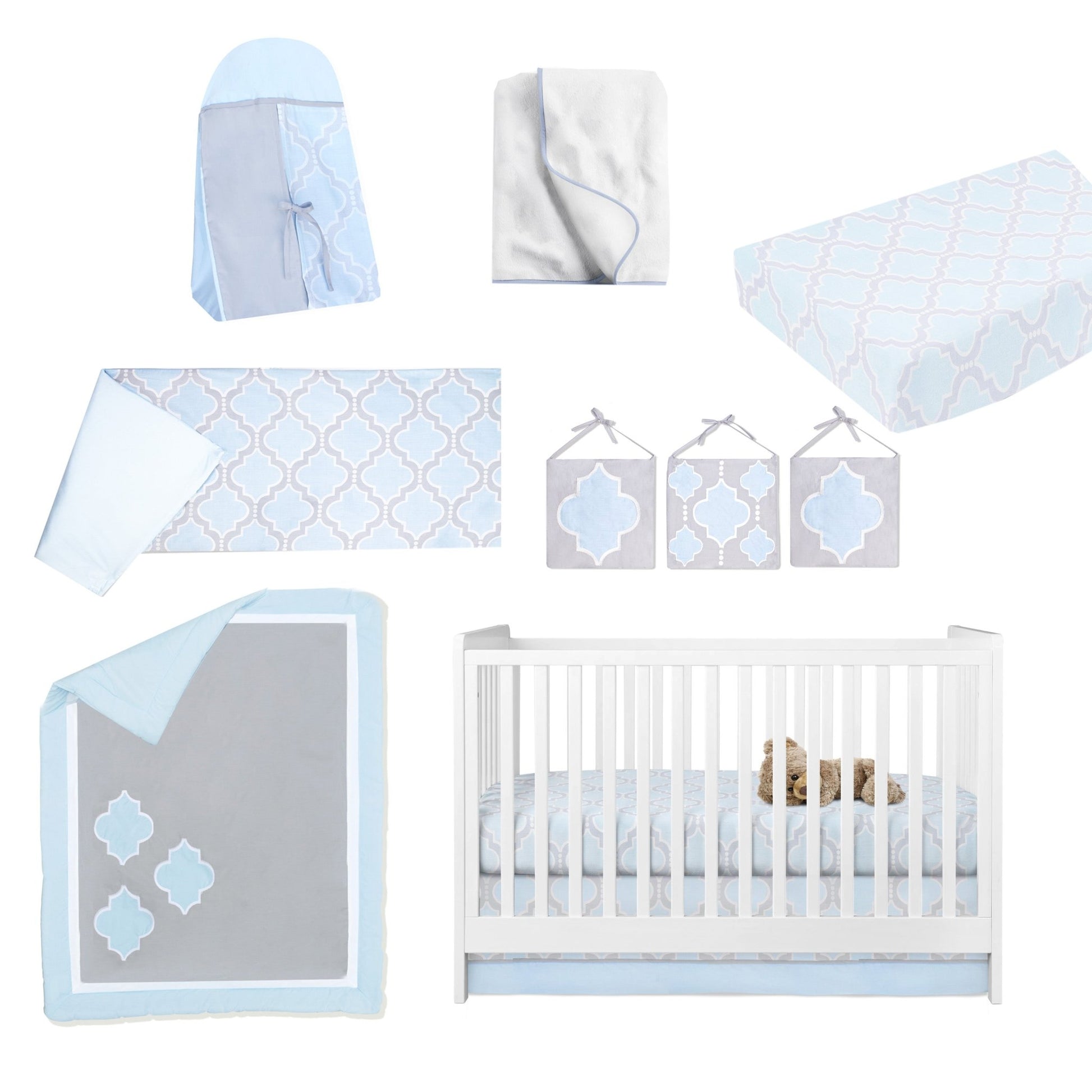 Blue Medallion 10 Piece Crib Bedding Set - New Arrivals Inc