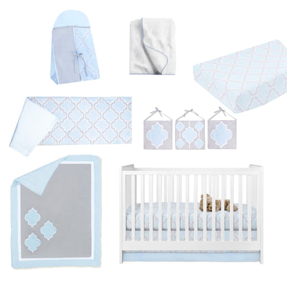 Blue Medallion 10 Piece Crib Bedding Set - New Arrivals Inc