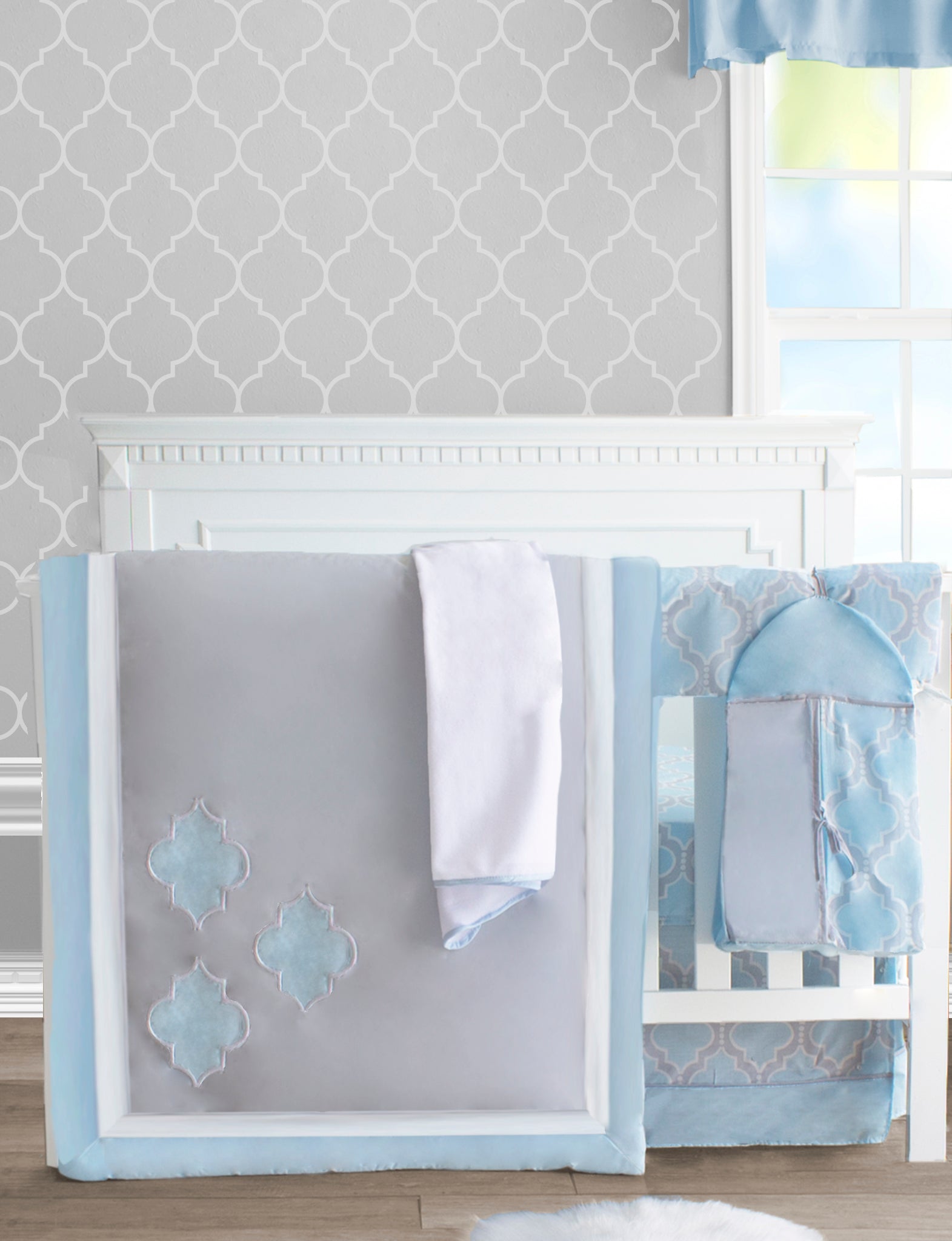 Blue Medallion 6 Piece Crib Bedding Set - New Arrivals Inc