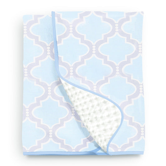Blue Medallion Chenille Dot Baby Blanket - New Arrivals Inc