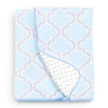 Blue Medallion Chenille Dot Baby Blanket - New Arrivals Inc