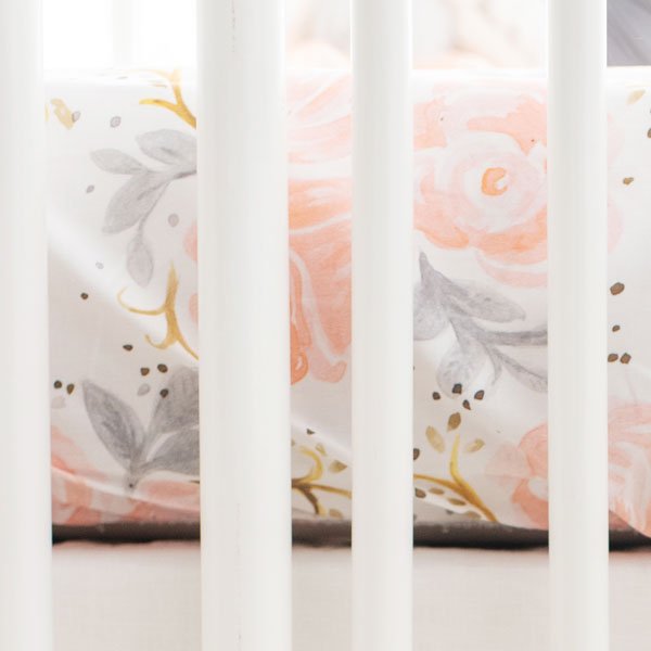 Briar Rose Floral Crib Bedding - 3 Piece Set - New Arrivals Inc