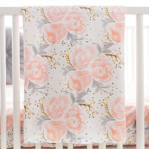 Briar Rose Floral Crib Blanket - New Arrivals Inc
