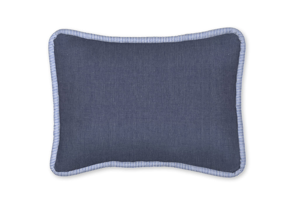 Cape Cod Navy Blue Linen Decorative Pillow