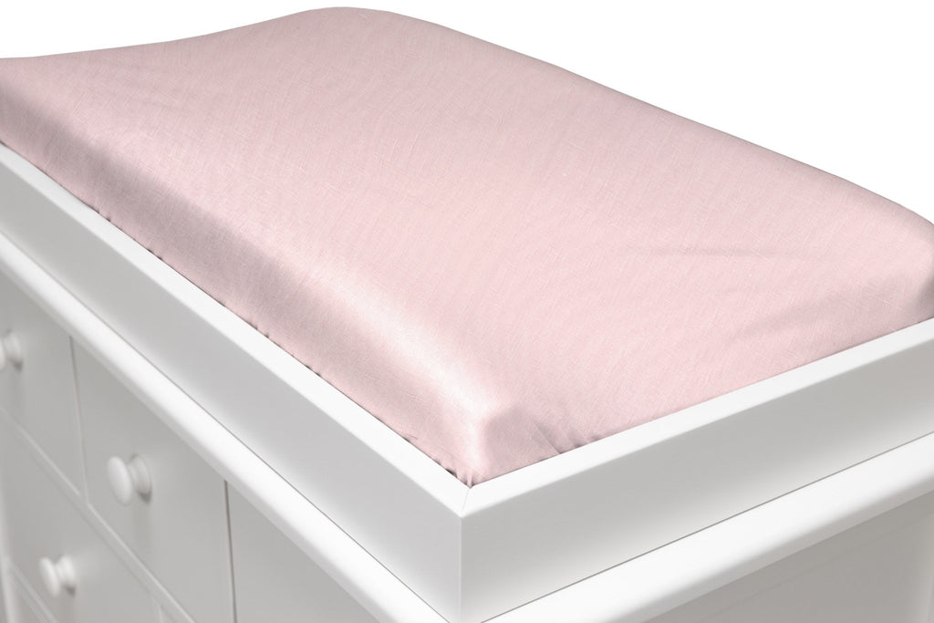 Dusty Pink Linen Changing Pad Cover