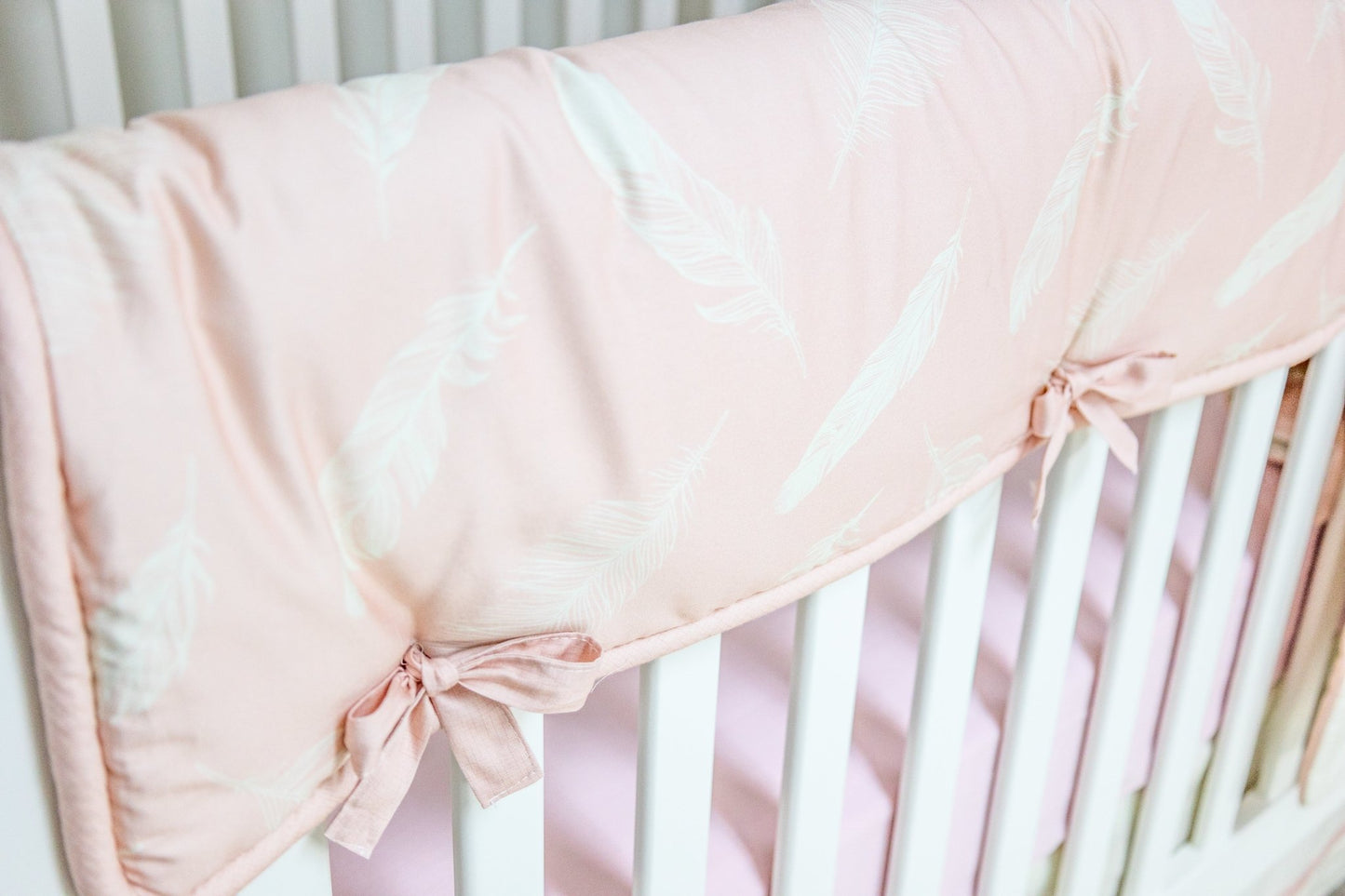 Feather Pink Crib Rail Guard Cover - New Arrivals Inc