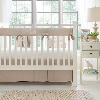 Flax Linen Crib Bedding - 4 Piece Set - New Arrivals Inc