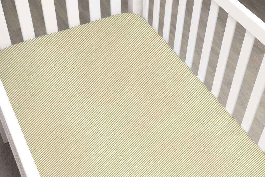 Gold Sparkle Stripe Crib Sheet