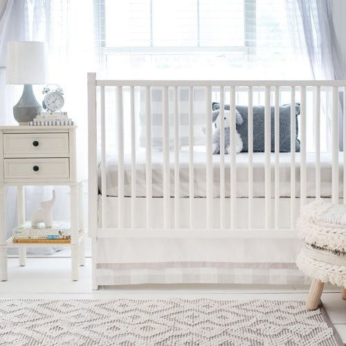 Gray Buffalo Plaid Crib Bedding - 2 Piece Set - New Arrivals Inc