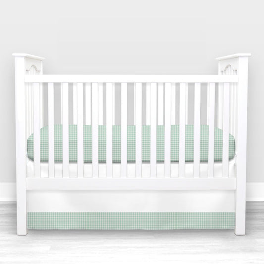 Green Gingham Crib Bedding - 2 Piece Set - New Arrivals Inc