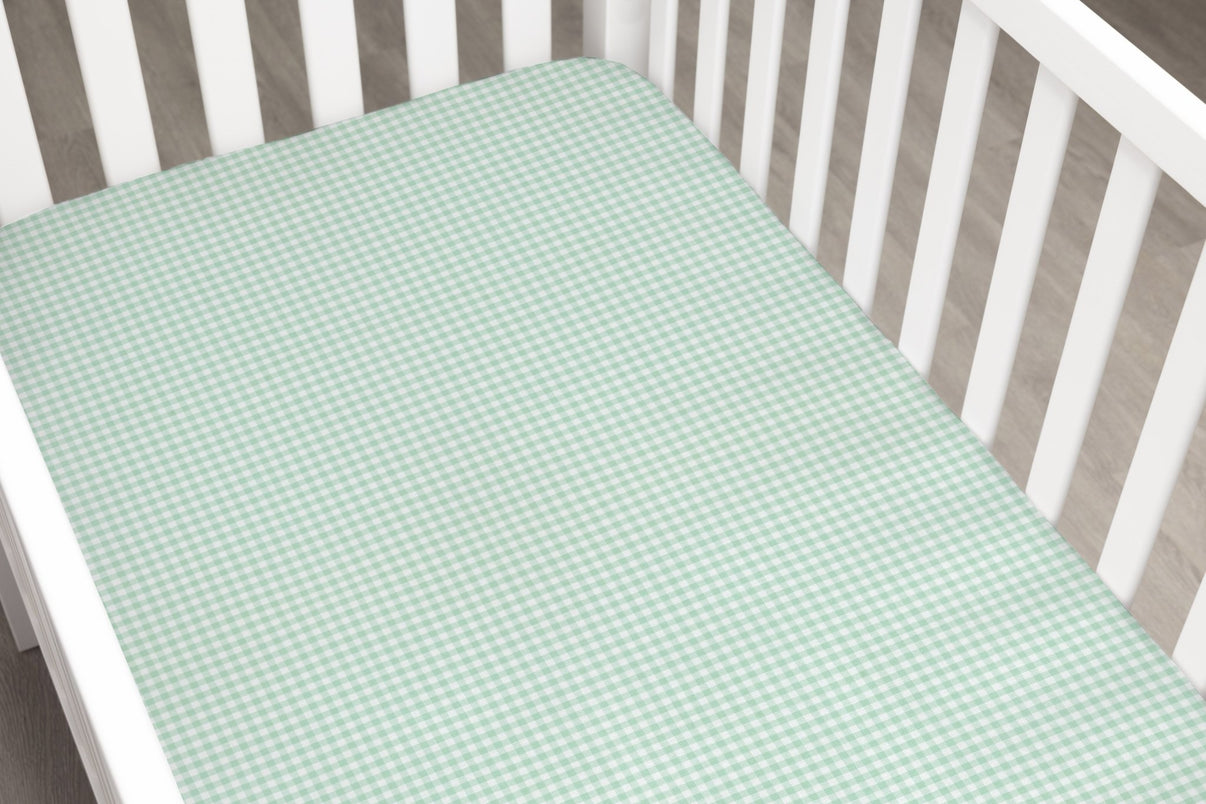 Green Gingham Crib Sheet New Arrivals Inc