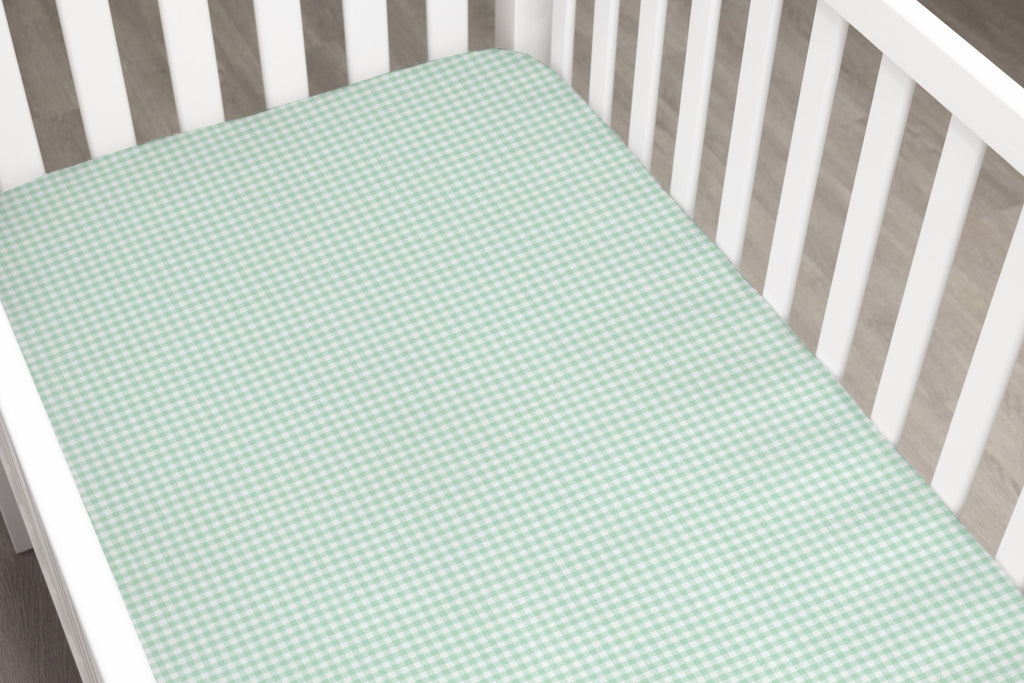 Green Gingham Crib Sheet