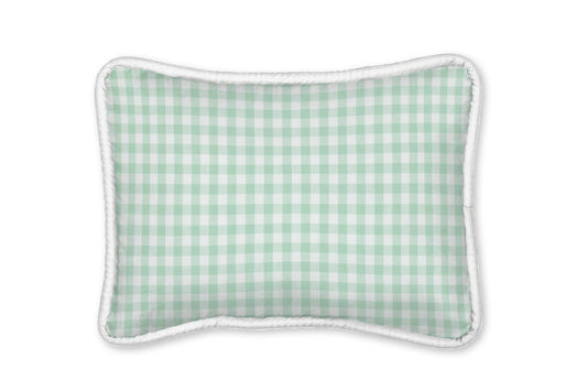 Green Gingham Decorative Pillow