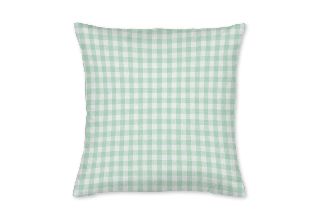 Green Gingham Throw Pillow