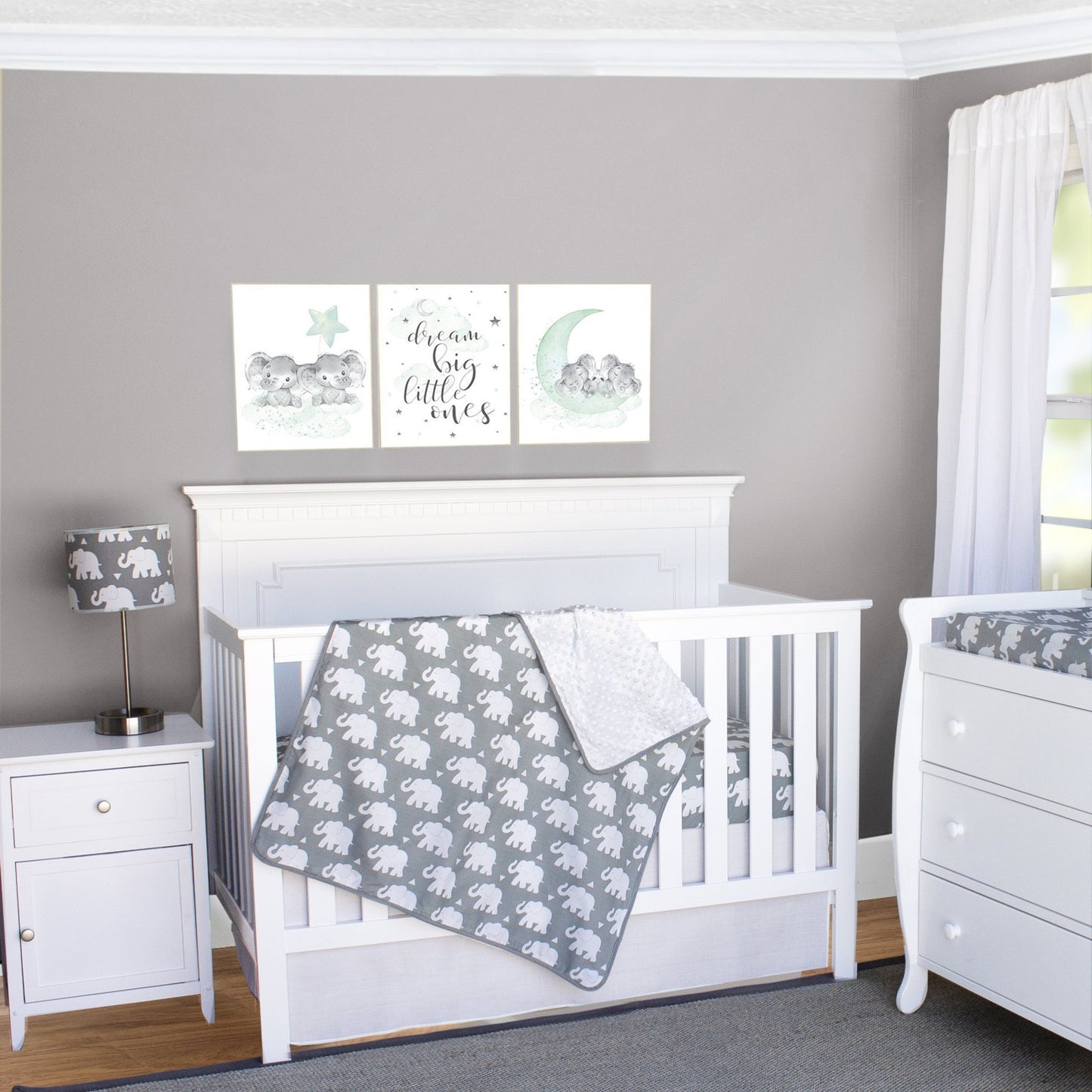 Indie Elephant 3 Piece Crib Bedding Set - New Arrivals Inc