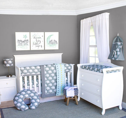 Indie Elephant 6 Piece Crib Bedding Set - New Arrivals Inc