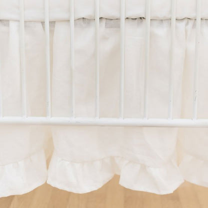 Ivory Linen Crib Skirt