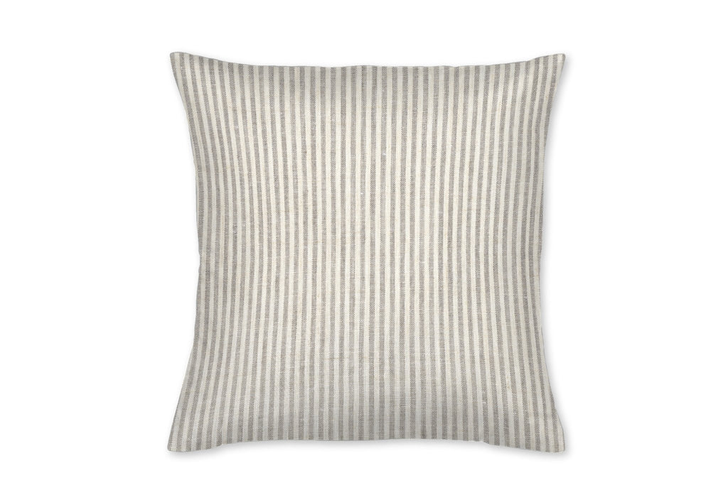 Kingston Ecru Stripe Linen Throw Pillow