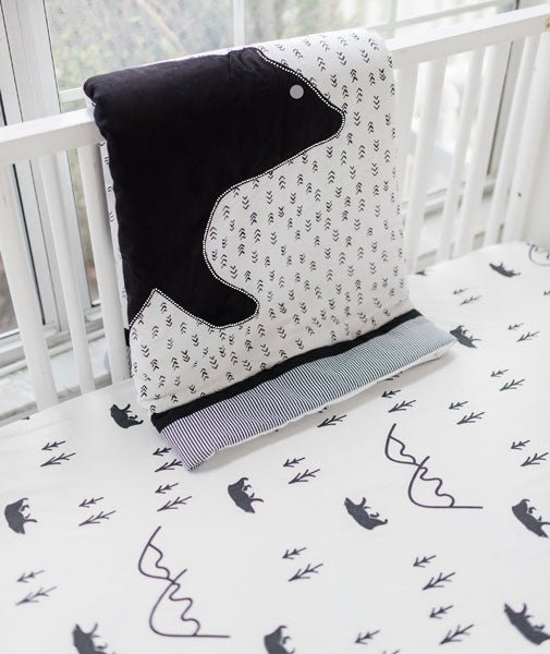 Little Black Bear 3 Piece Crib Bedding Set - New Arrivals Inc