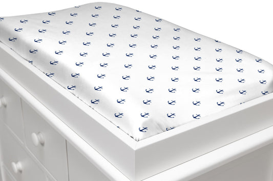 Mini Navy Anchors Changing Pad Cover - New Arrivals Inc