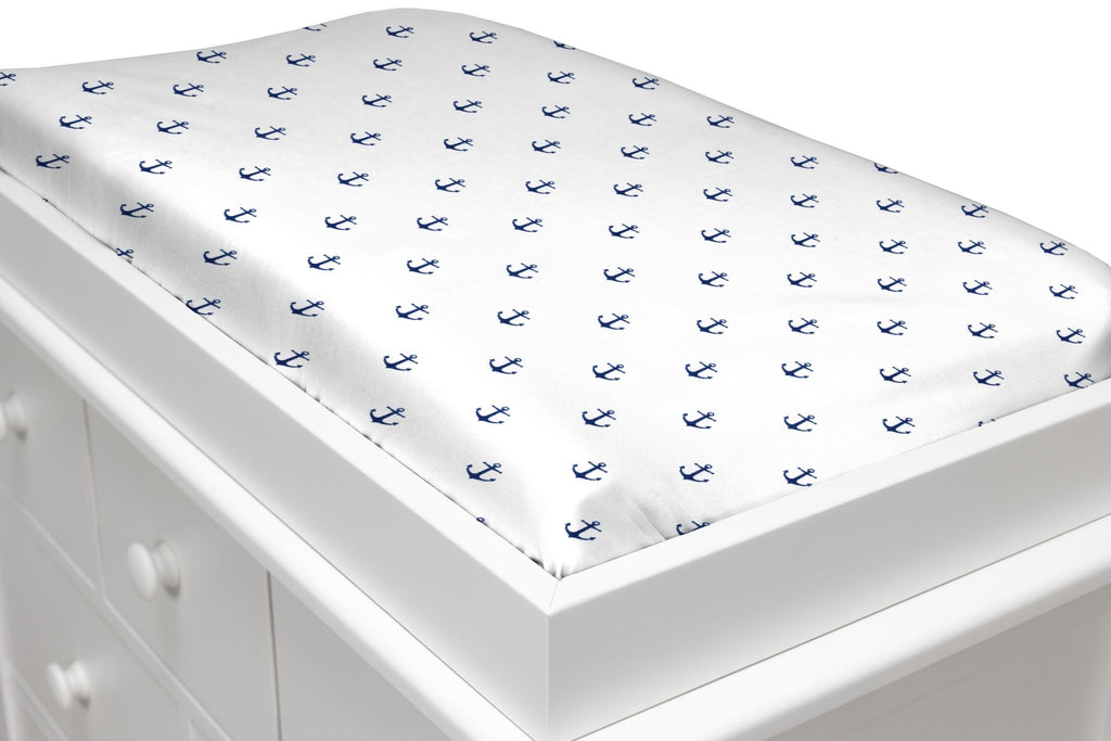 Mini Navy Anchors Changing Pad Cover