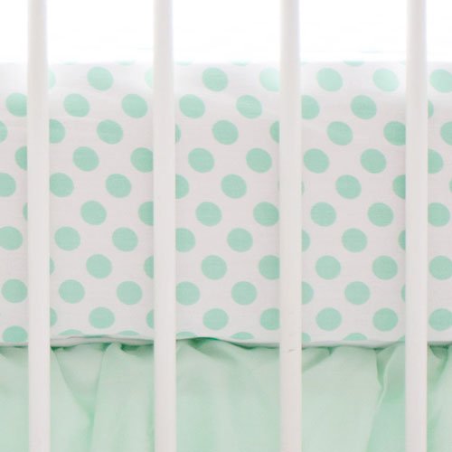 Mint Polka Dot Crib Sheet - New Arrivals Inc