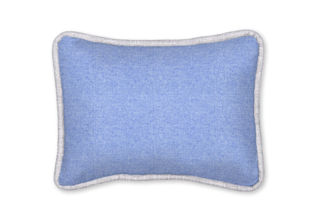 Nantucket Blue and Gray Linen Decorative Pillow