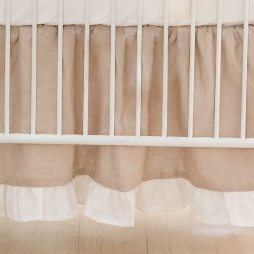 Natural Linen Crib Skirt - New Arrivals Inc