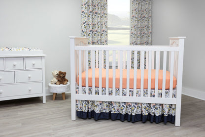 Navy and Peach Flora Crib Bedding - 2 Piece Set - New Arrivals Inc