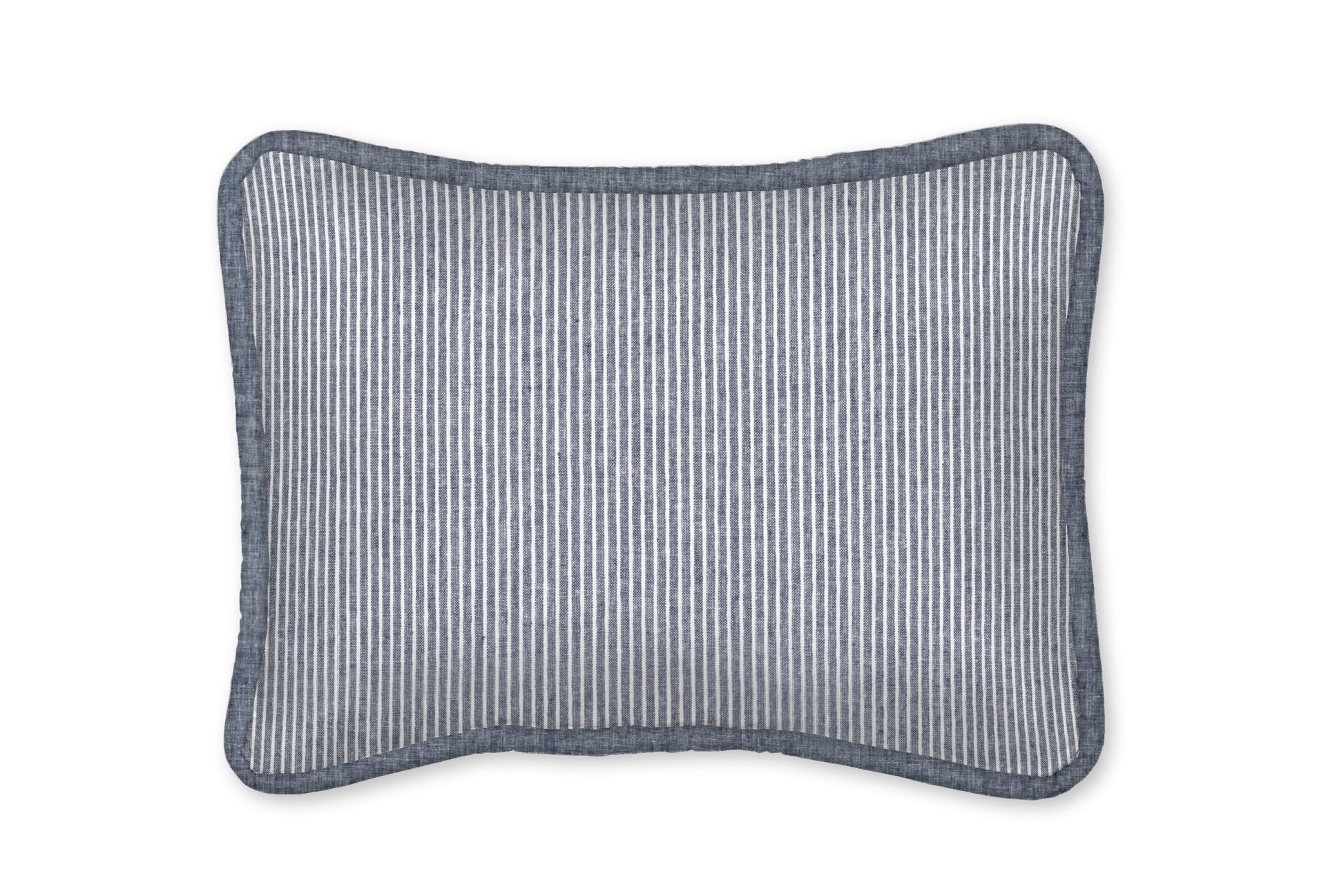 Newport Denim Blue Stripe Linen Decorative Pillow - New Arrivals Inc